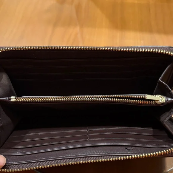 Coach Dark Brown Wallet with Floral Embroidery - Picture 3 of 4